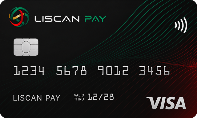 Cartão Liscan Pay, na cor preta com o símbolo da marca